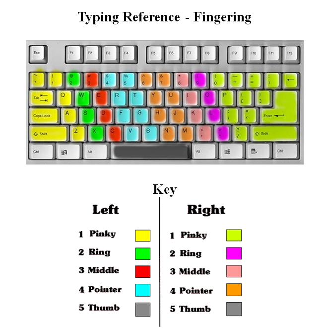 Hindi Typing Finger Position Chart